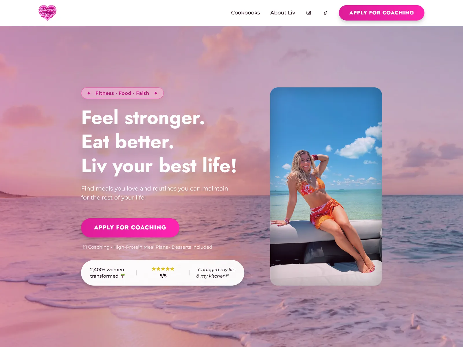 Fit Foodie Living Shopify storefront homepage